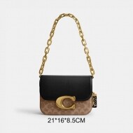 COACH 코치 아이돌 백 위드 스네이크스킨 CM551black B4NQ4