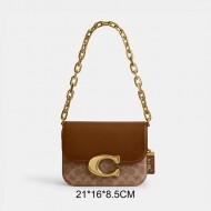 COACH 코치 아이돌 백 위드 스네이크스킨 CM551maple B4NQ4